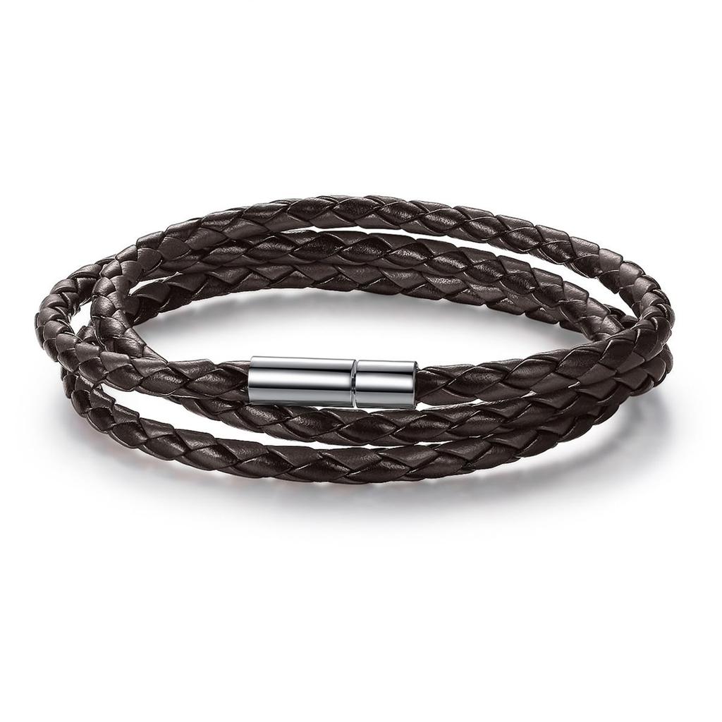 WOSTU Bracciale Wrap in Pelle PU Bianca di Alta Qualità 60CM Con Chiusura Magnetica Gioielli Per Donne Uomini Unisex Moda Pulseira XCJ0063