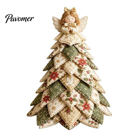 Creative Christmas Gifts for Crafters DIY Quilted Tree Kit, 3D Fabric Patchwork Craft Set Holiday Decorations Beginners, Handmade Tabletop Decor with