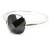 Silver Ring 'Linda' Black Silver (rhodium Plated) - 7x7 Mm
