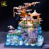 Non-Toxic Moc Ancient Architecture Model Peach Blossom Castle Micro Building Block Assembly Diamond Brick Set Toys Children Gift