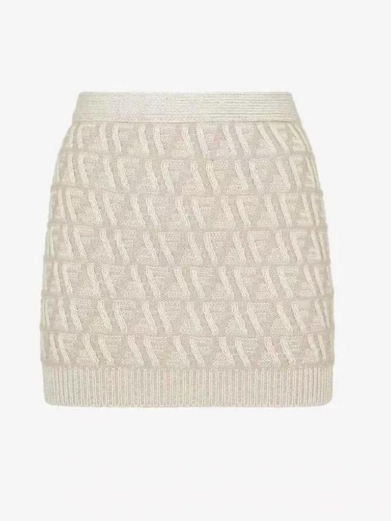 Silk-Cashmere Blend Jacquard Knit Top & Pencil Skirt Set for Women