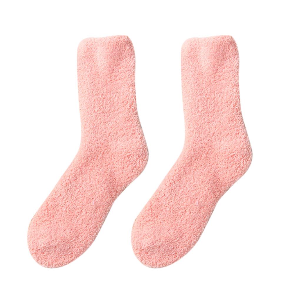 Women Socks Soft Coral Velvet Plush Thicken Floor Bed Sock For Autumn Winter Solid Color Warm Lady Socks