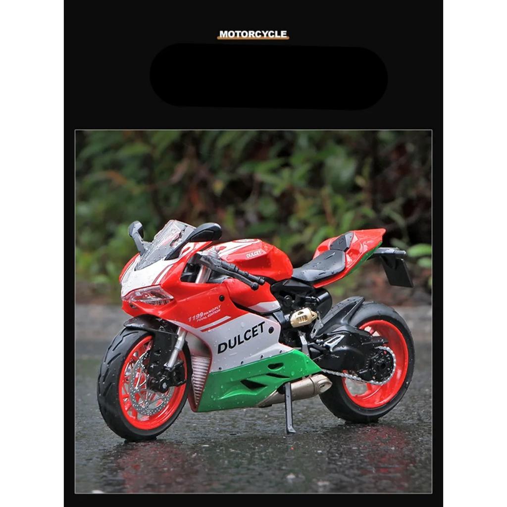 1/12 Ducati 1199 Panigale Alloy Racing Motorcycle Model Diecast Metal Toy Street Sports Motorcycle Model Sound and Light Childrens Gift