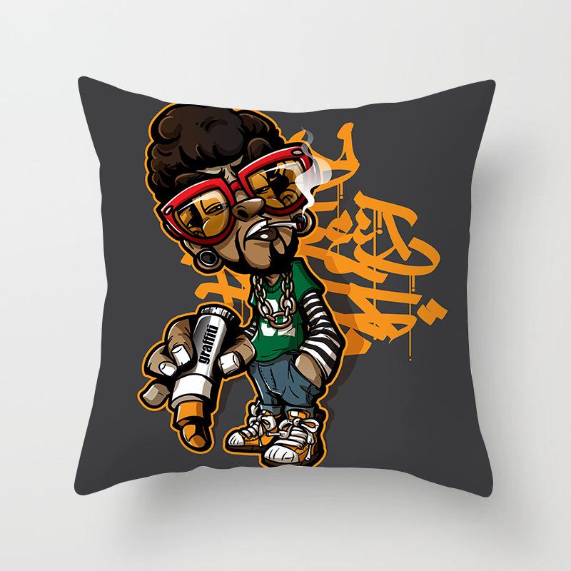 Japanese Ninja Character Digital Single-sided Printing Sofa Pillow Cushion Cover Home