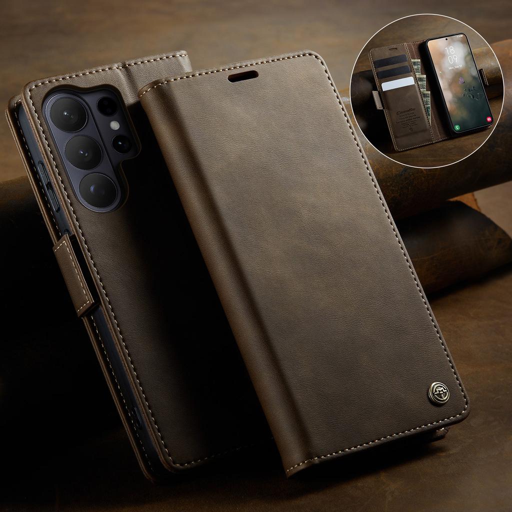 CaseMe Retro Magnetic PU Leather Wallet Phone Case For Samsung Galaxy S26/S26 Plus/S26 Ultra Shockproof Card Holder Pocket Cover