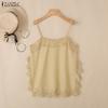 ZANZEA Women Elegant Lace Splice Vest Tops Summer Loose Casual Sleeveless Camisoles