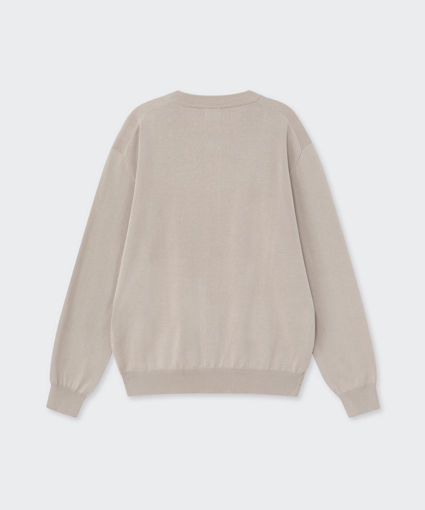 Musinsa Standard Washable Supima Cotton Round Neck Cardigan [Dusty Cream]