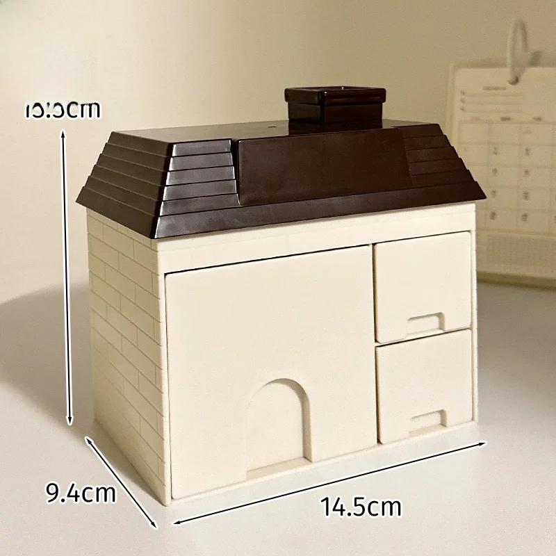 

Desktop Organizer Box Acrylic Drawer Office Stationery Multi-layered Ins Sle Storage Box Creamy Tone for Desktop Arrangement
