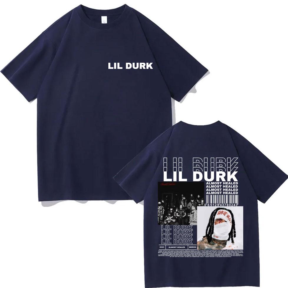 Rapper Lil Durk Music Album Poster Graphic T Shirts Male Hip Hop Vintage Short Sleeve Tshirt Fashion Casual Oversized Tshirts