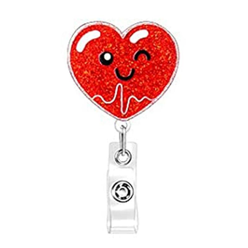 Acrylic Organ Badge Reel Rotating Alligator Clip Name Holder Acrylic Texture Present for Hospital Students and Educators