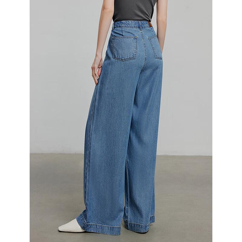 Chuyu Women's Lyocell Relaxed Wide-Leg Jeans