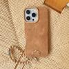 Brown Smile Phone Cover Case with Mobile Phone Chain for iPhone 16 Pro/ Pro Max