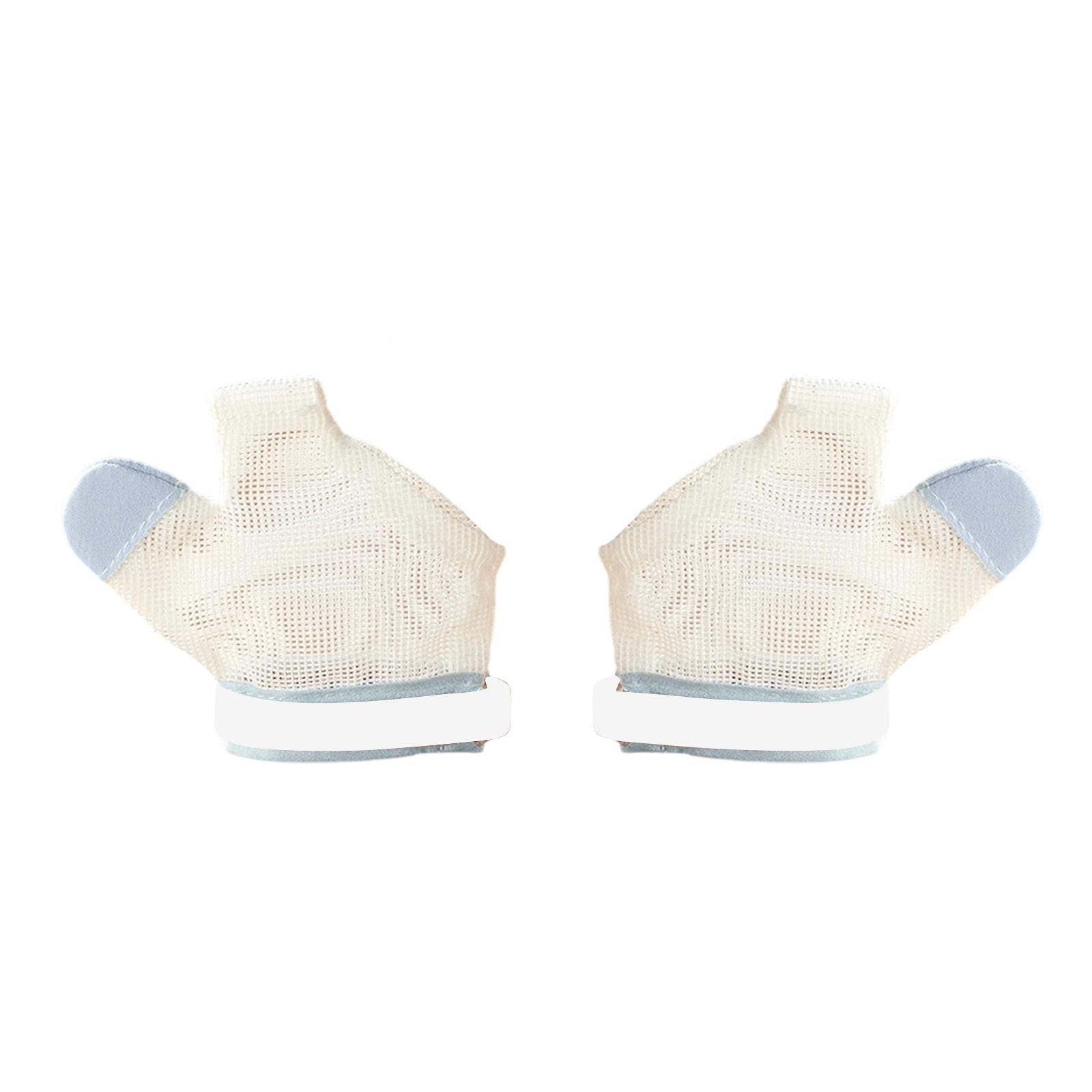 

Перчатки для сосания большого пальца, перчатки для кормления ребенка, дышащие протекторы для пальцев и большого пальца, которые предотвращают сосание детьми большого пальца. L синий