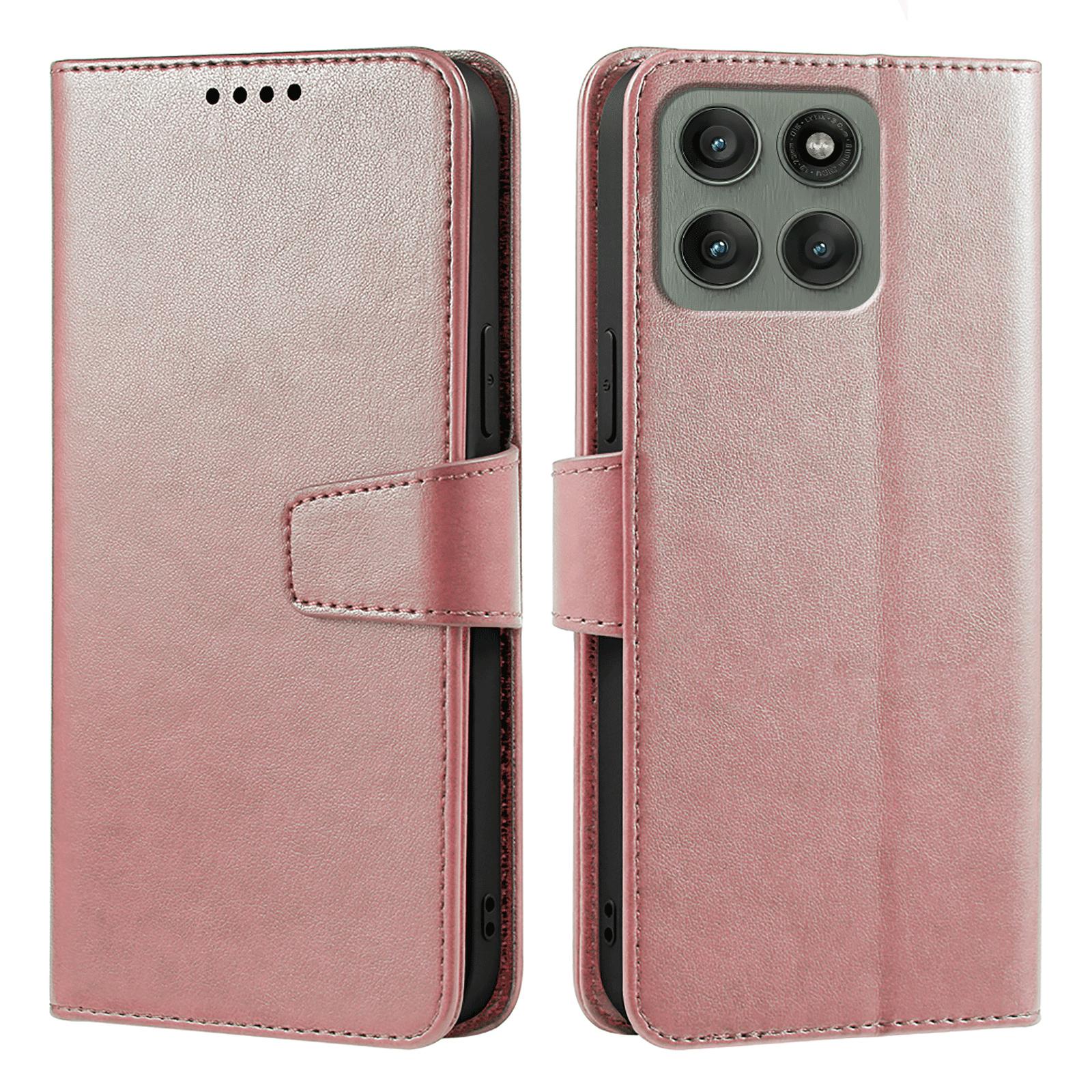 

For Motorola Edge 60 Pro 5G Case Stand Card Holder Wallet Leather Phone Cover Rose Gold