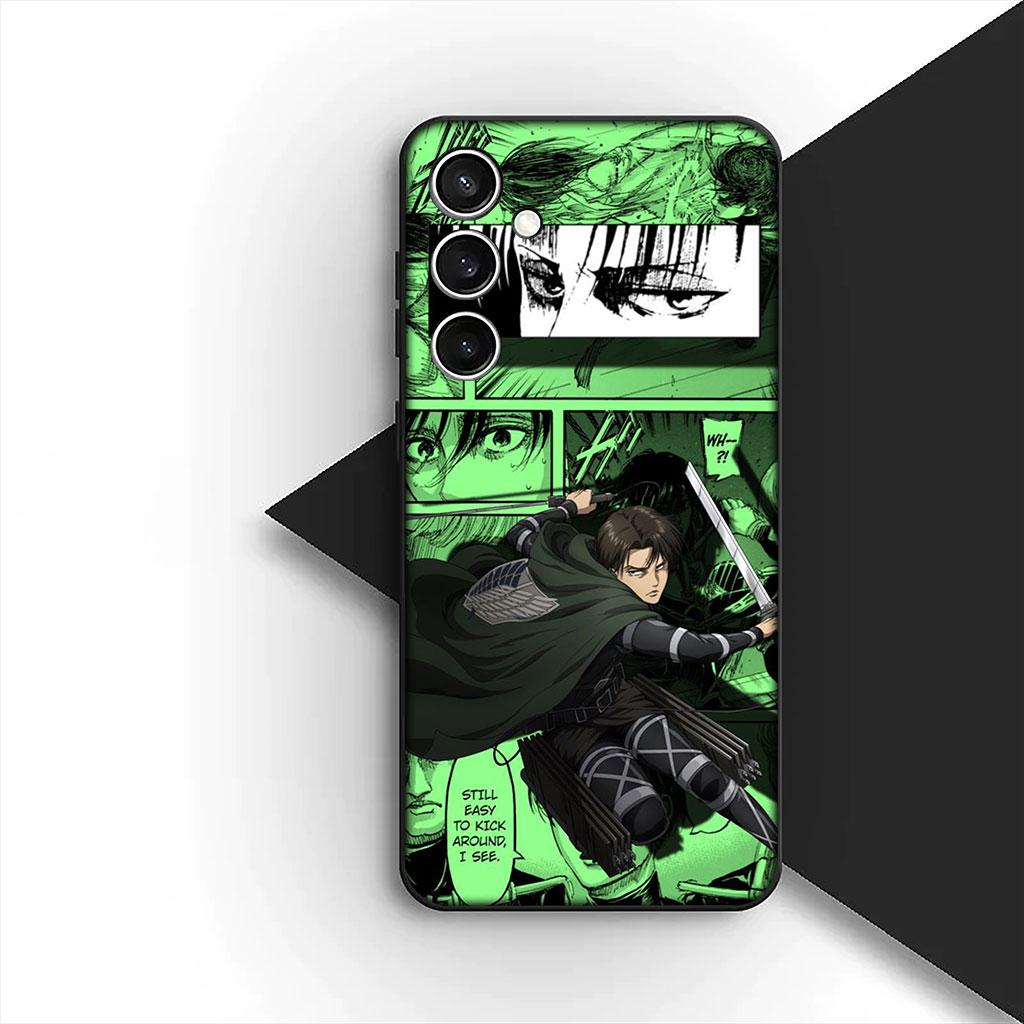 Phone Cover for Samsung Galaxy S22 S21 S20 FE Ultra Plus A07 A17 A15 A16 A25 A57 A37 Case Comics Attack on titan levi Eren