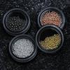 Nail Art Steel Beads Ornament Set: Gold, Silver, Rose Gold, Gunmetal & Black Caviar Beads