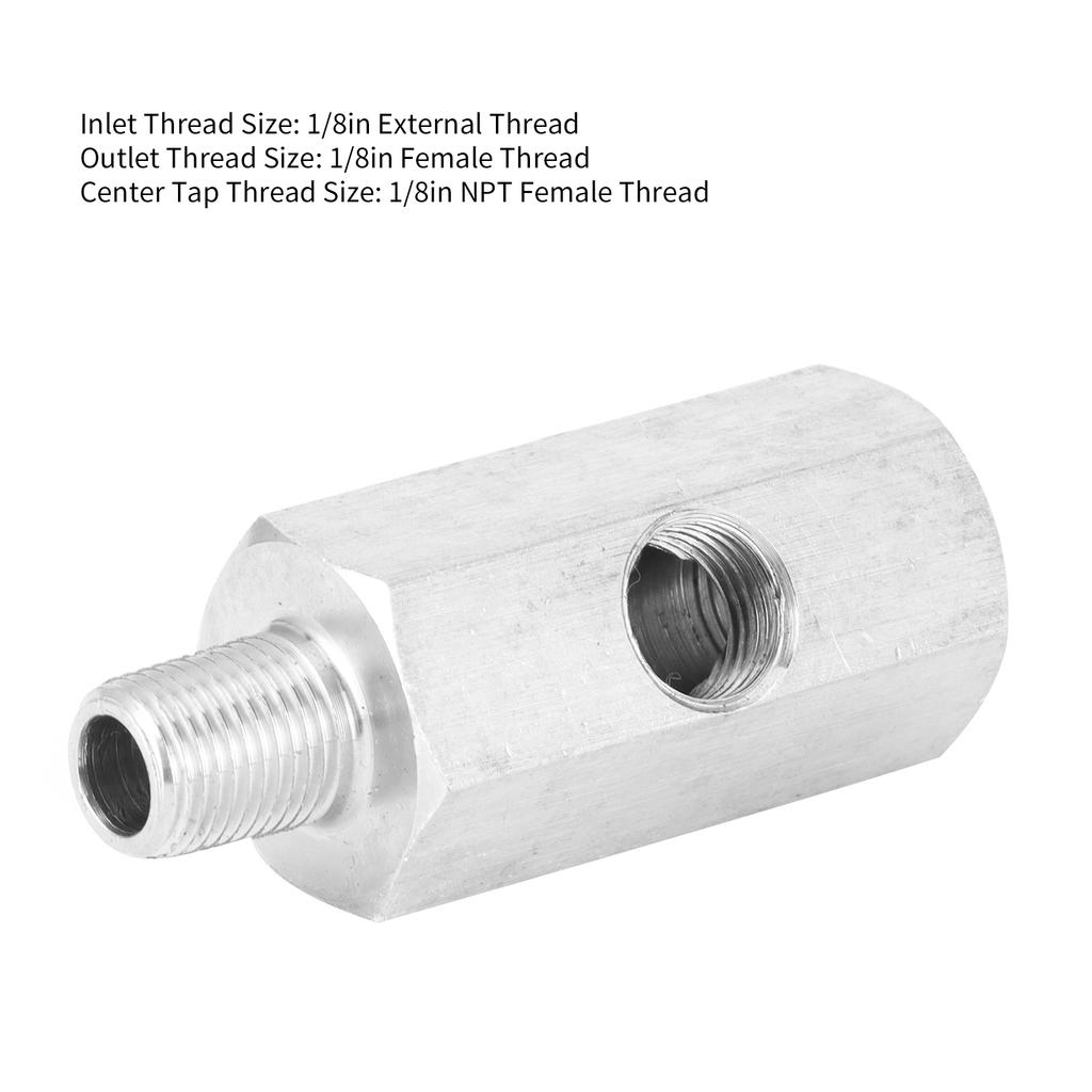 Universal 1/8in BSPT Tee Connector Oil Pressure Sensor NPT Adapter for Turbo Supply Line Gauge