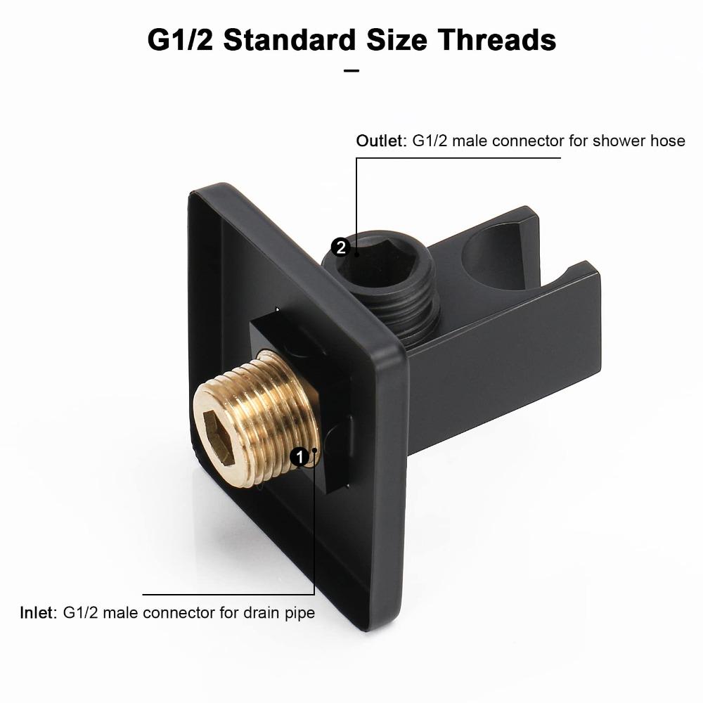 Square Wall Supply Elbow Solid Brass Flange Shower Hose Connector Shower Bracket  Fashion