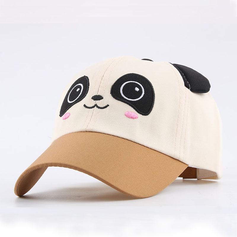 Super Cute Panda Cartoon Kids' Baseball Cap - Spring, Thin Style with Girls' Duckbill Option.
