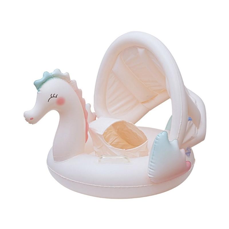 Infant Baby Pool Float Inflatable Swim Rings with Canopies Kids Inflatable Pool Toy Swimming Pool Accessories