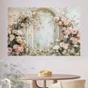 2D Vintage Floral Arch Backdrop Pastel Rose Photography Background