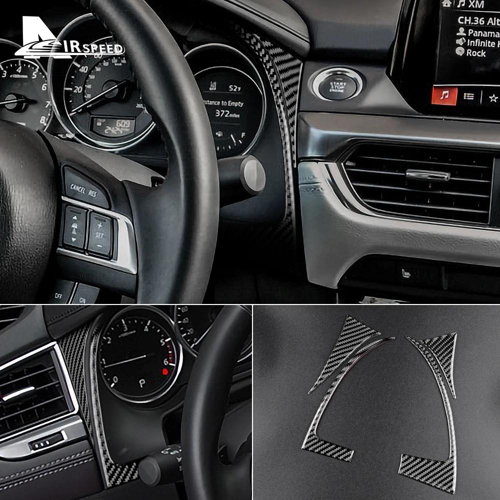 Real Carbon Fiber Speedometer Cover Center Console Trim for Mazda 6 Automatic 2016-2017