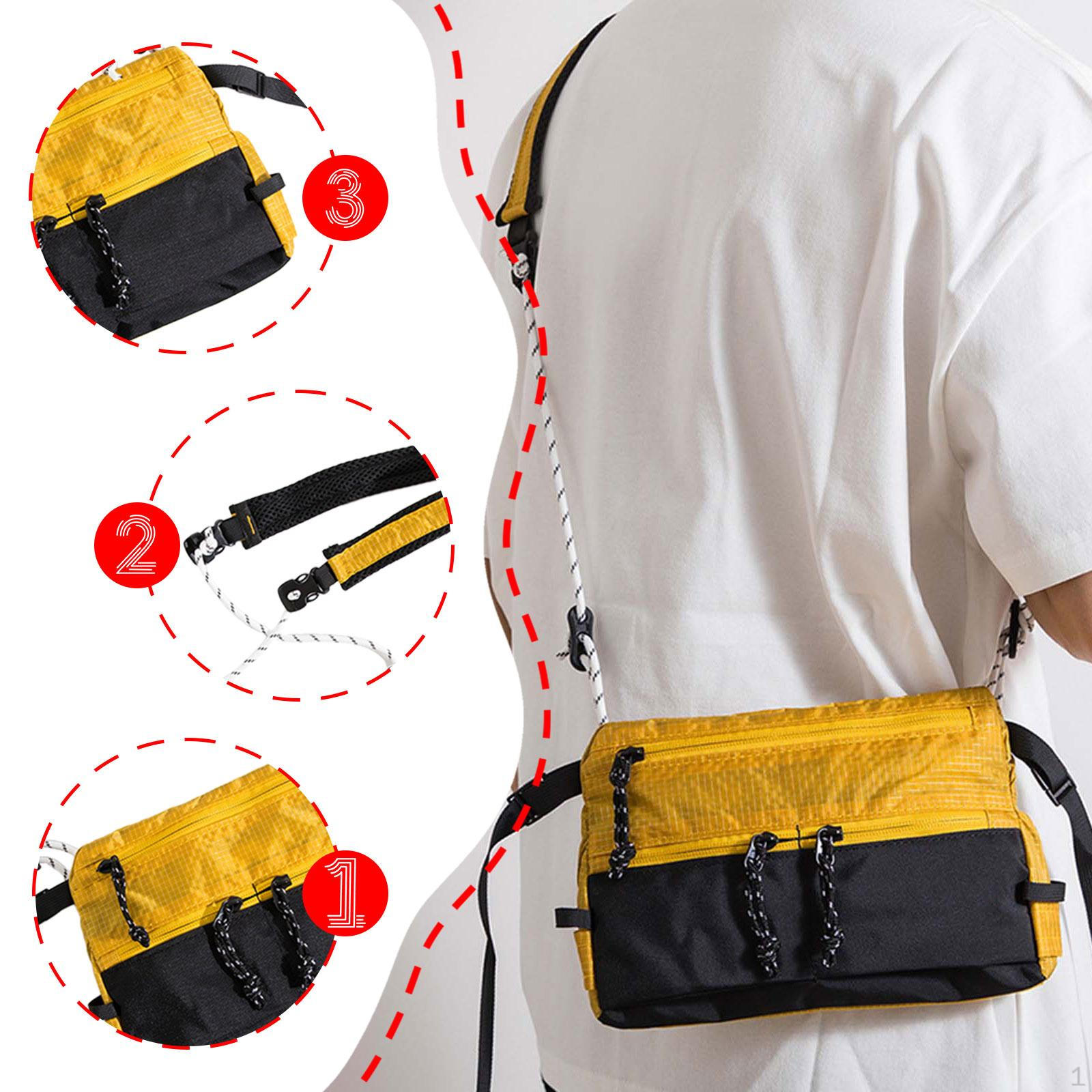 

Crossbody Bag for Men Splashproof Trendy Portable Casual Phone Water Resistant Satchel жовтий
