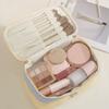 Soft Double-layer Storage Bag Zipper Closure Cosmetics Storage Bag Handheld Toilet Bag  Women