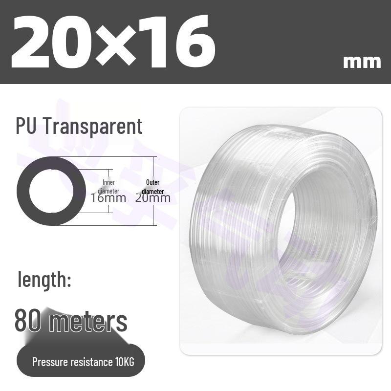 Transparent PU Air Hose for Compressors: Sizes 3-22mm