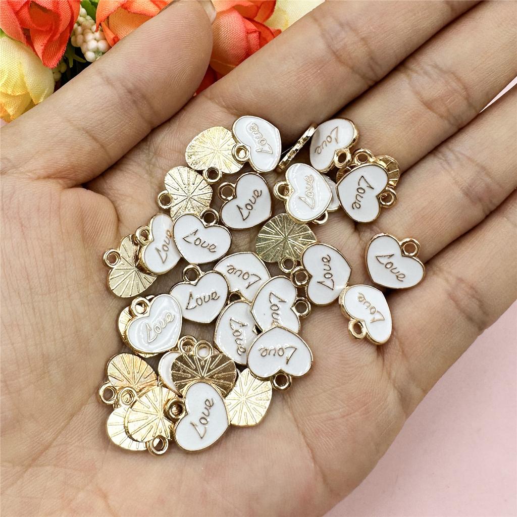 Fashion Handmade Material Alloy Dripping Oil For Bracelet Earring Making DIY Jewelry Accessories Loose Beads 20pcs 11.8*11.4mm  Accessories