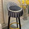 Round Chair Cover Round Backrest Elastic Armor Force Is Fixed-hair Belt, Low Back Bar Stool, Shangli Bar Chair Table Thickened