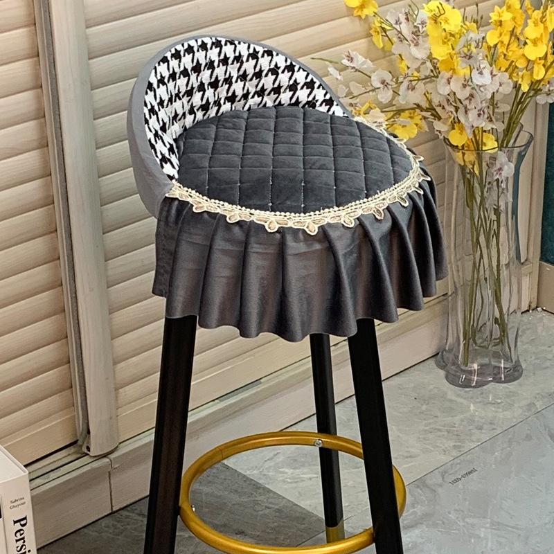 Round Chair Cover Round Backrest Elastic Armor Force Is Fixed-hair Belt, Low Back Bar Stool, Shangli Bar Chair Table Thickened