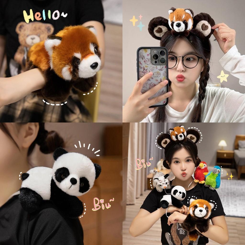 Panda Raccoon Tiger Parrot Plush Shoulder Simulation Toy Animal Birthday Gift