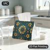 1pc Tissue Box, Ornate Golden Floral Luxurious Pattern, 2D Flat Printing, Serves Multiple Purposes, Built To Last, Tissue Dispenser, for Household Tas