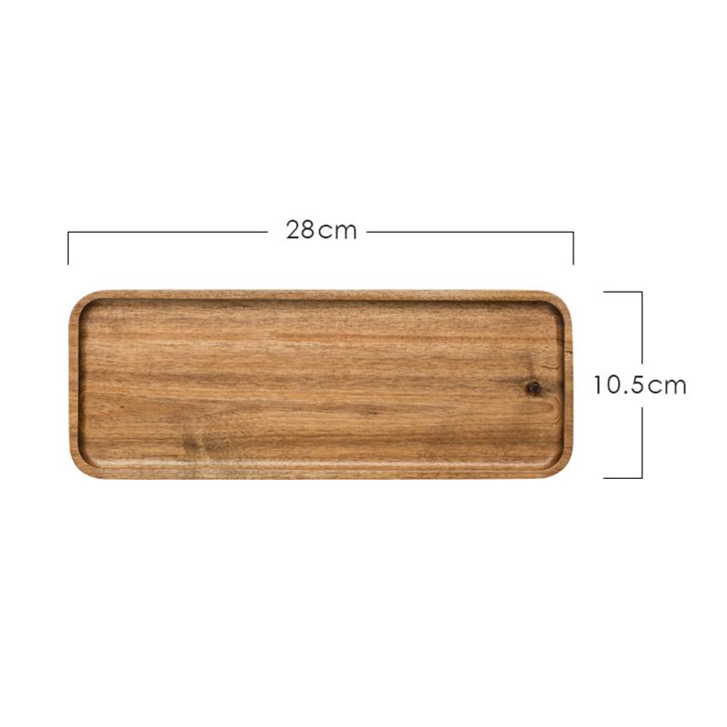 Wooden Serving Tray Rectangular Round Plate Tea Cup Saucer Tray Fruit Dessert Dinner Plate Food Storage Pallet Kitchen Tableware
