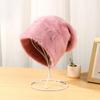 Rabbit Hair Pile Hat for Women Autumn Winter Plush Japanese Cute Ladies Hat Warm Fur Hats EMA