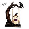 Spooky Porch Accessories Halloween Swinging Ghost on Tree Figurine Resin Swing Statue Festive Horror Atmosphere Reading Ornament Indoor Outdoor