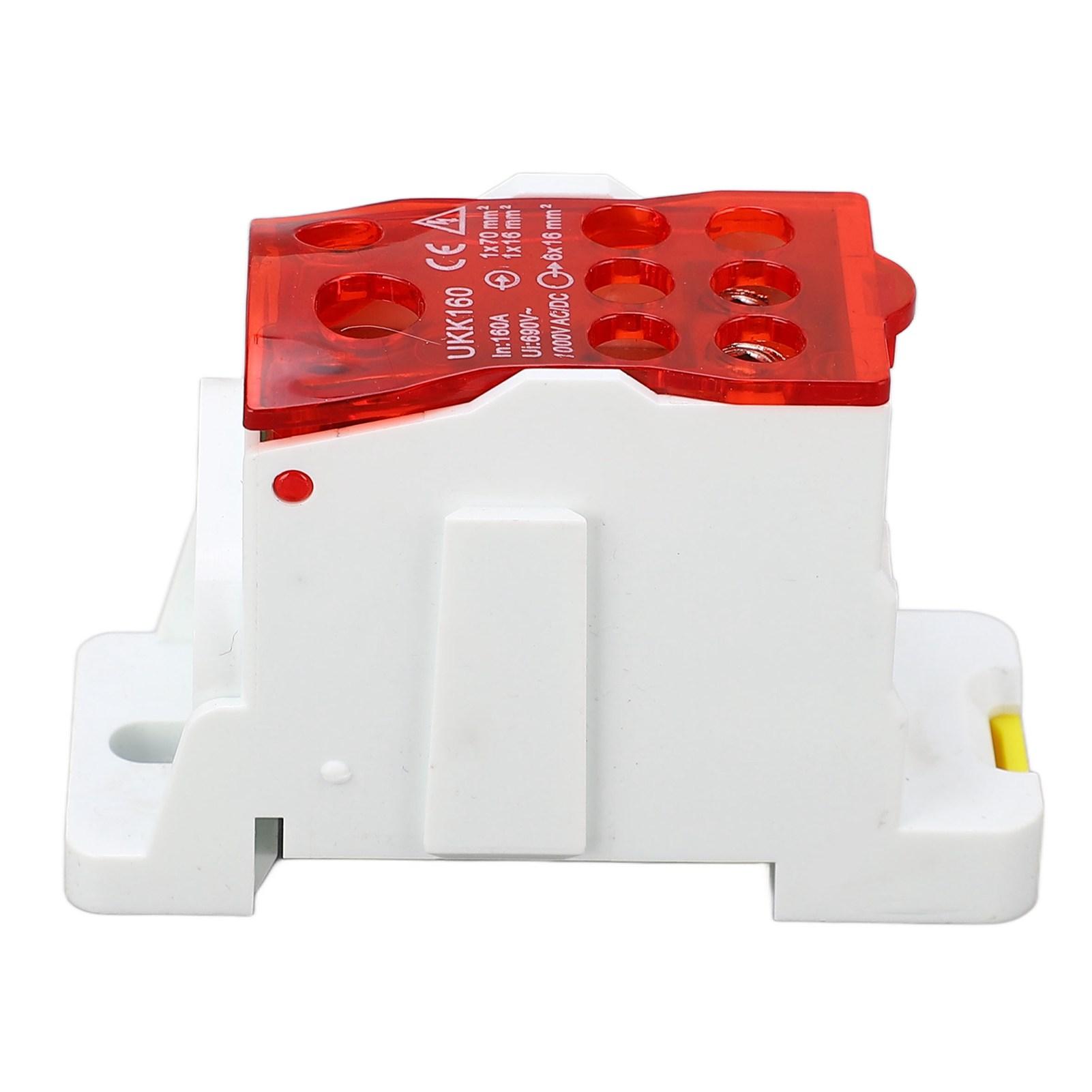 

1 Pc 690V 160A Din Rail Distribution Box Block One In Multiple Out Power Universal Wire Connector Junction Box Terminal Block червоний
