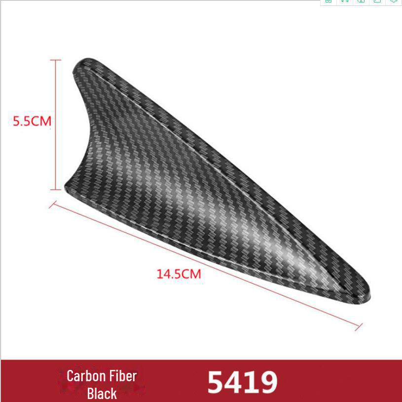 

Универсальная автомобильная антенна «Акулий плавник» со статической защитой и наклейкой на заднее крыло спойлера, краска ABS углеродного волокна черного