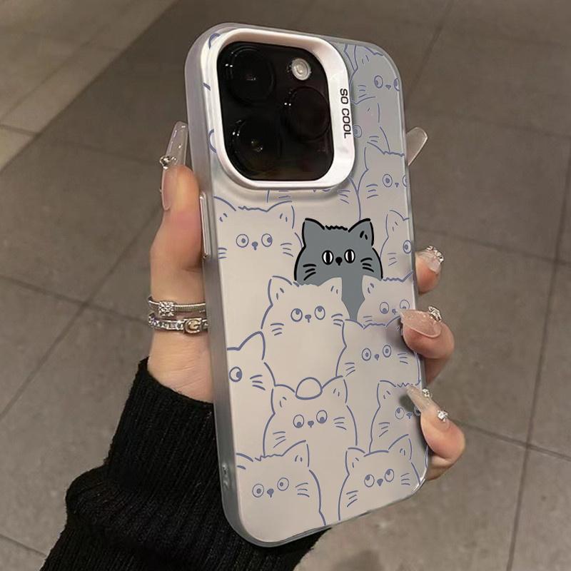 Kitten Pattern Mobile Phone Case For  Mi 13 12 11 Lite 5G NE 14 13T 12T Poco X6 X5 F5 M6 Pro Matte Laser Shockproof Cover
