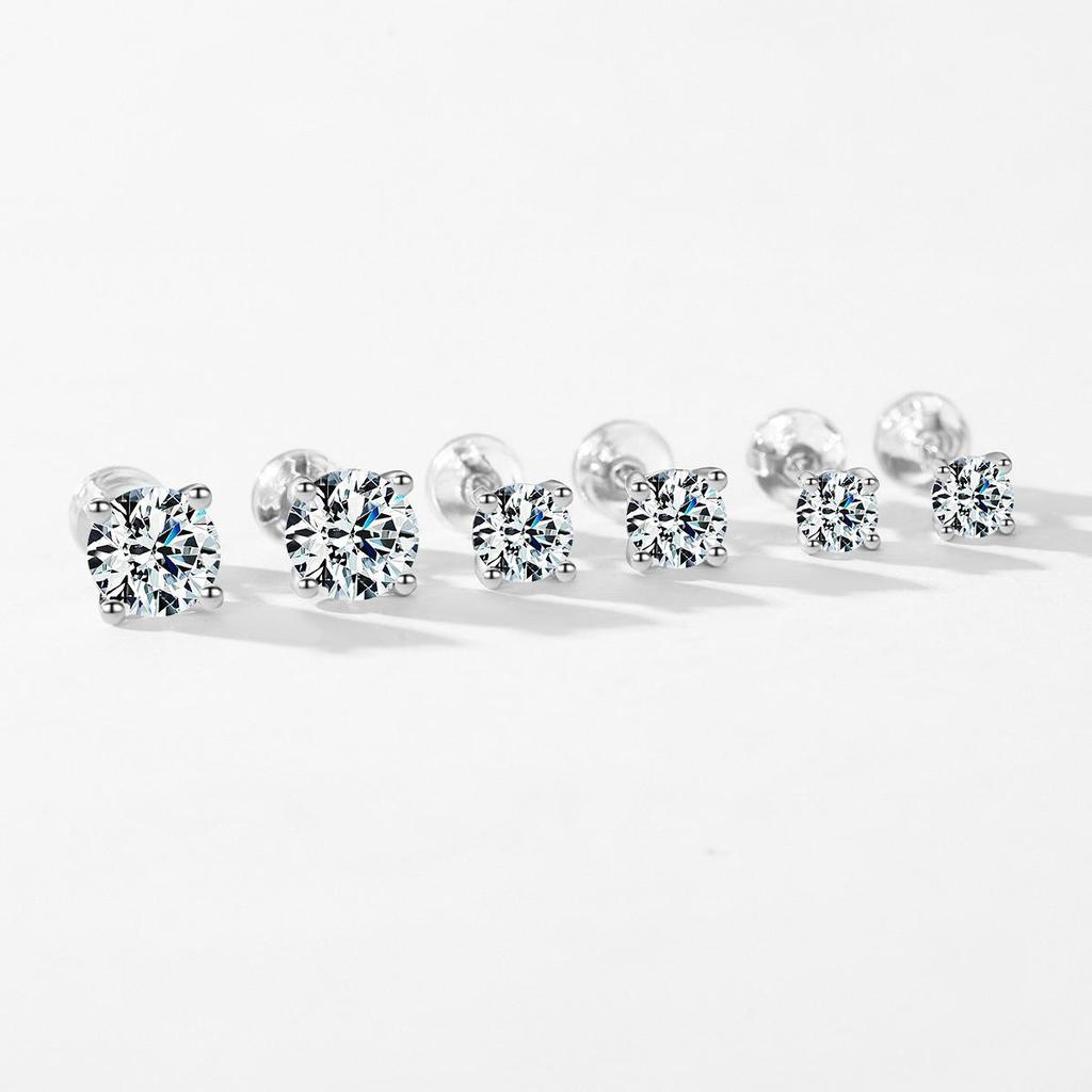 Modian Moissanite 1CT 2CT D Color VVS1 EX Luxury Stud Earrings 925 Sterling Silver Sparkling Earrings For Women Wedding Jewelry