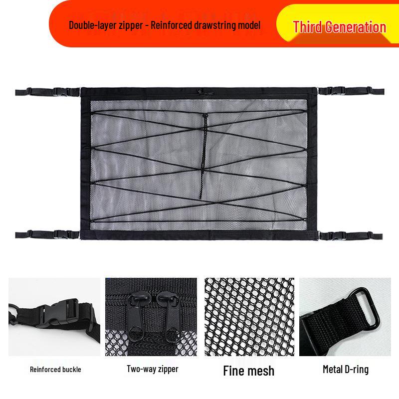 Roof Cargo Suitcase & Travel Clothesline with Mesh Pocket for Outdoor and Off-road Tours