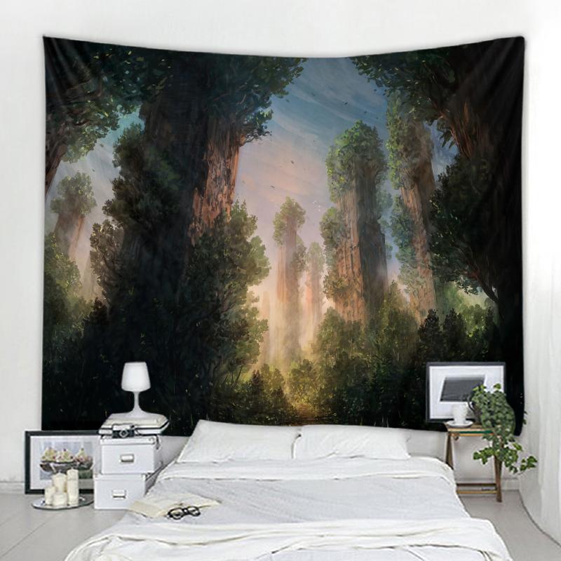Lantern Tree Tapestry Magic Home Decor Forest Life Tree Tapestry Landscape Wall Hanging Tapestry Living Room Decor