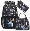 Large Capacity Schoolbag with Shoulder Strap; Student Three-piece Pencil Case Set