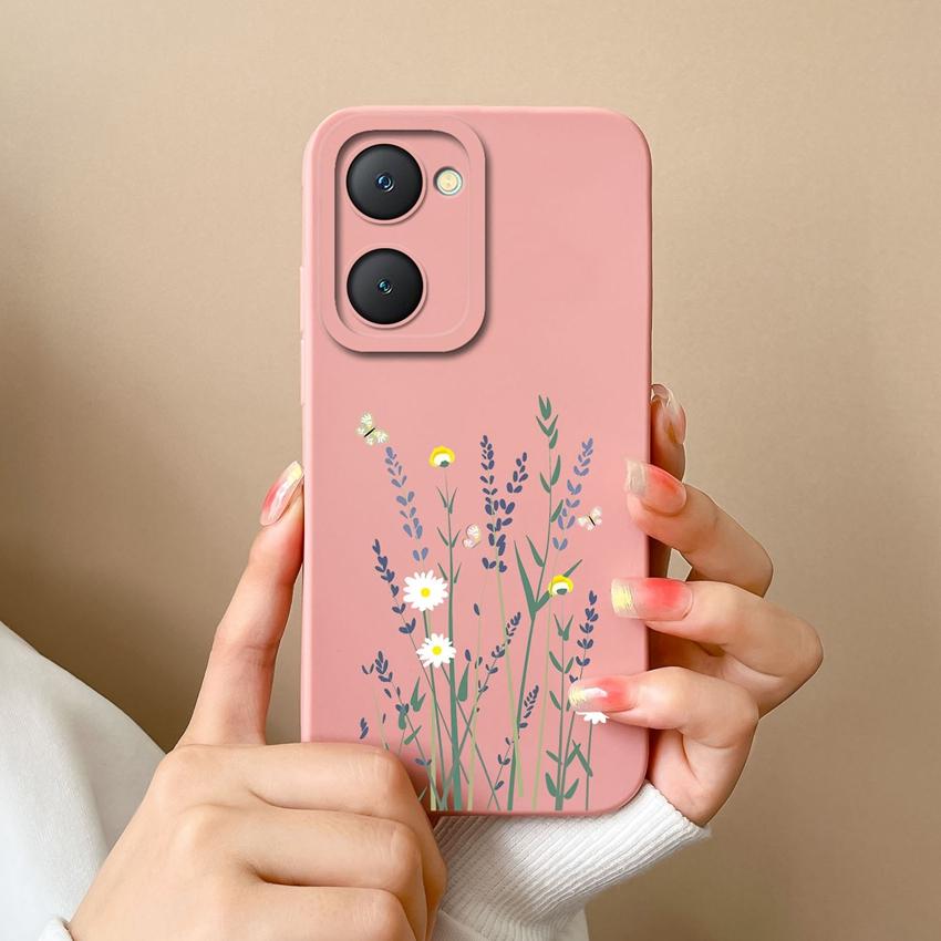 For Vivo Y03t Y02t iQOO U5x Z9 Lite Y400 Pro Y18i Y18t Cute Avocado Pattern Phone Case Lens Protection Liquid Silicone Shockproof Shell For Vivo Cover