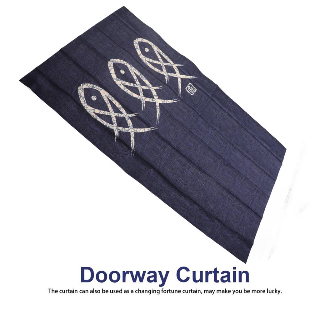 Fish Printed Doorway Room Door Curtains Divider Blind Living Room Kitchen Decor