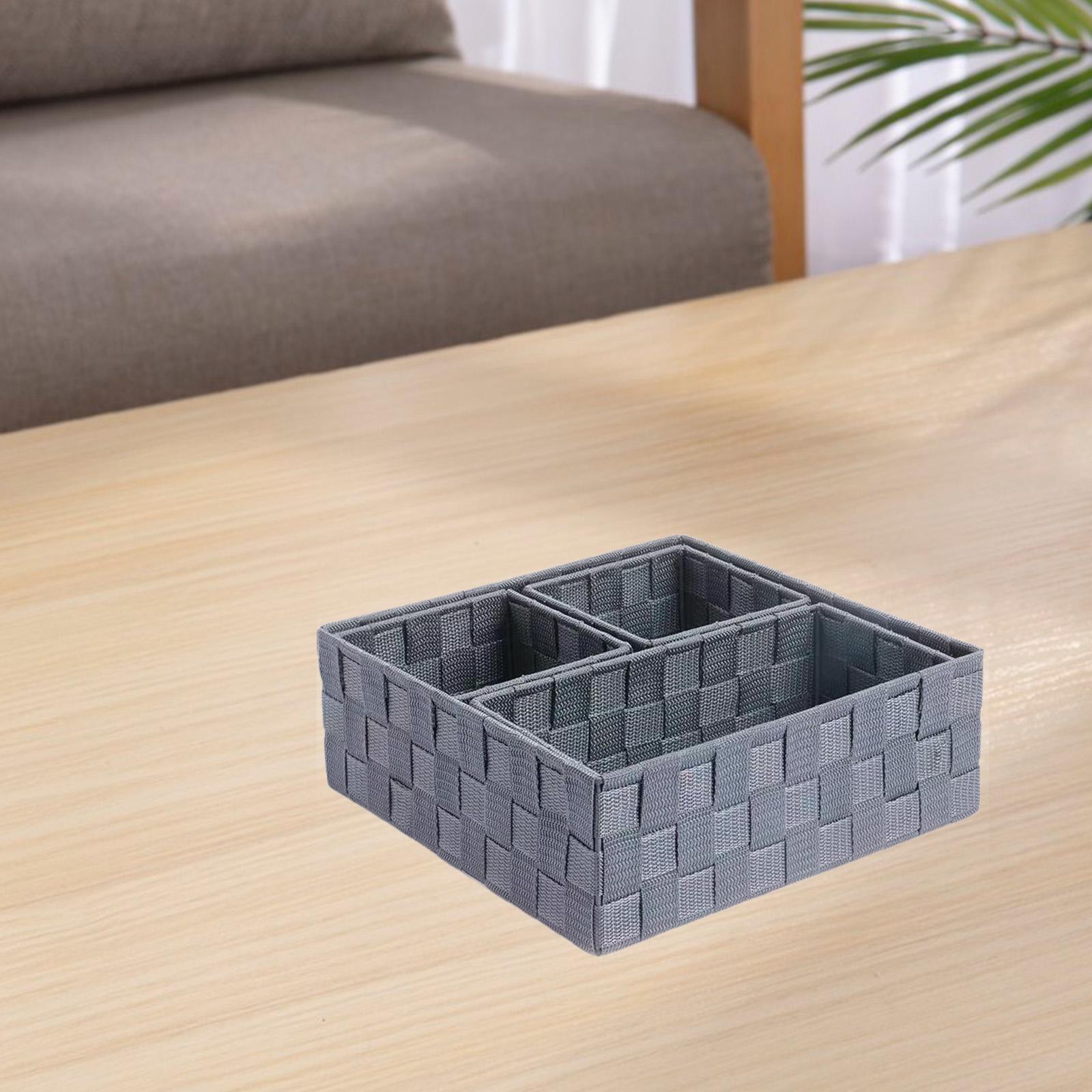 

4 Pieces Boxes Drawer Divider Organizing Containers Cabinet Organizer for Closet Home Tabletop Drawer Underwear сірий колір