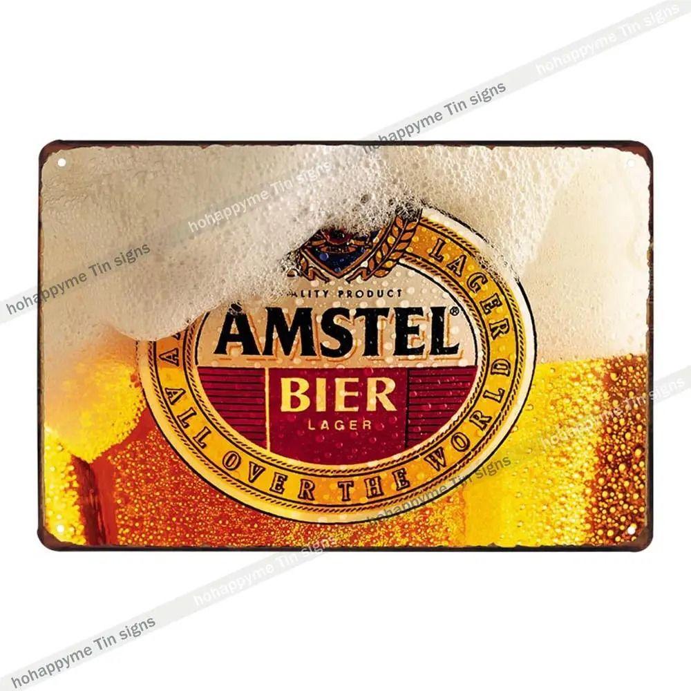 Vintage Beer Metal Tin Sign Rectangular Iron Wall Art Home Decor 20x30 Cm