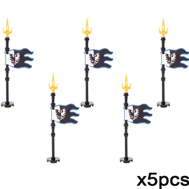 MOC Mittelalterliche Flagge Burg Serie Bausteine Figuren Zubehör Löwe Adler Altes Rom Burg Ritter Umhang Steine Spielzeug Geschenk