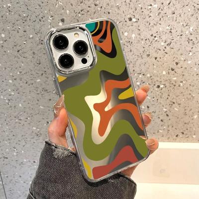 Swirl Pattern Mirror Phone Case For iPhone 14 Pro Max Case For iPhone 11 13 12 Pro Max X XR XS Max Fashion Soft Back Cover Funda